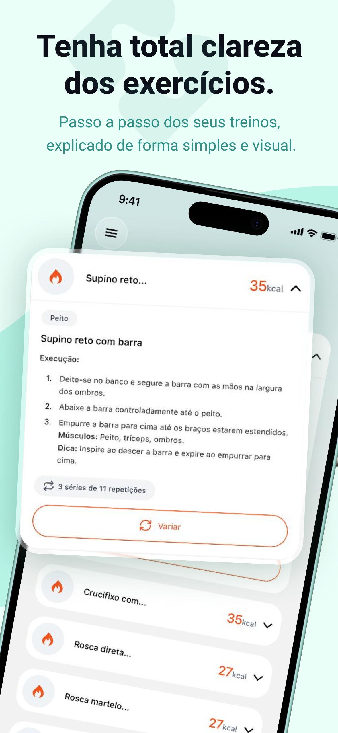 Tenha total clareza dos exercícios
